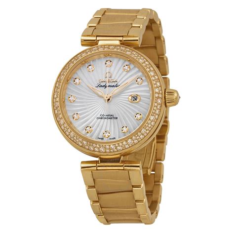 omega de ville women's watch 18k yellow gold diamonds|omega de ville prestige yellow gold.